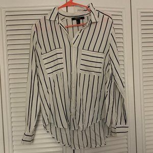 Forever 21 Striped Button Up Top